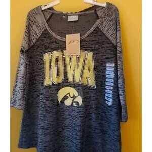 Iowa Hawkeyes Large PRO PLAYER raglan Womens Shirt NWT A106 Excellent Football